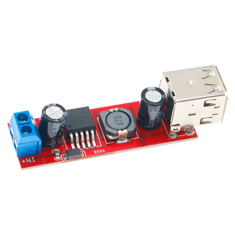 듀얼 USB 출력 DC-DC 스텝 다운 벅 전원 모듈 9V/12V/24V/36V 5V USB 3A 차량 충전기 LM2596