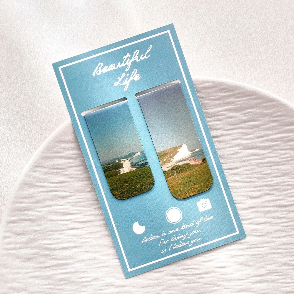 2 قطعة المرجعية المغناطيسية مشهد جميل مجلد الصفحة الفنية للكتب القراء طالب القرطاسية مكتب اللوازم المدرسية