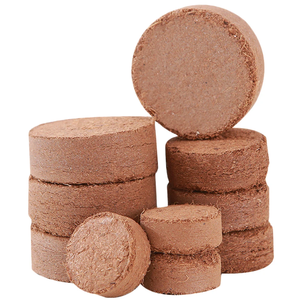 

60pcs Coconut Bran Seedling Blocks Cactus Succulent Nutrient Expanding Gardening Supplies Mini Fiber