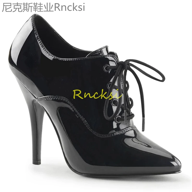 12cm Fashion pointy high heels, black shoes, ladies shoes, waterproof front strap, high heels and super high heels.