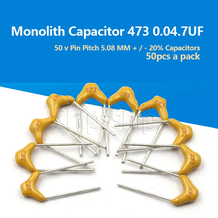 Monolith Capacitor 473 0.047UF 50V Pin distance 5.08MM±20_ capacitors 50 PCS