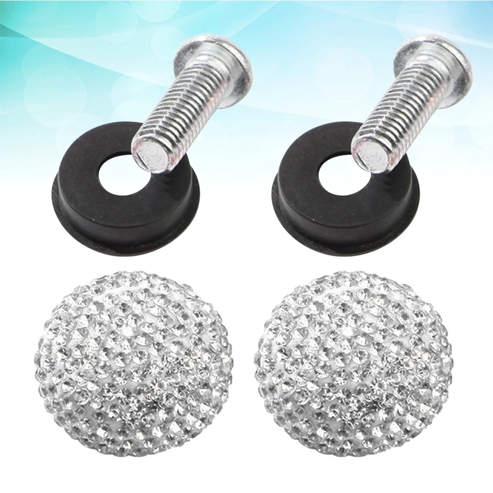 

Sturdy Rhinestone License Plate Screw White Anti-Theft Fasteners for Vehicle Decorative Car Nuts and Bolts Nuts and Bolt