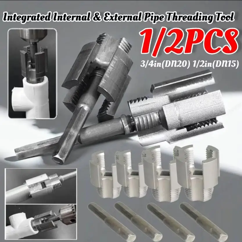 

Integrate Internal And External Pipe Threading Tools Dual Function Pipe Thread Cutting Mold For Home Pipe Thread Repairs 1/2pcs