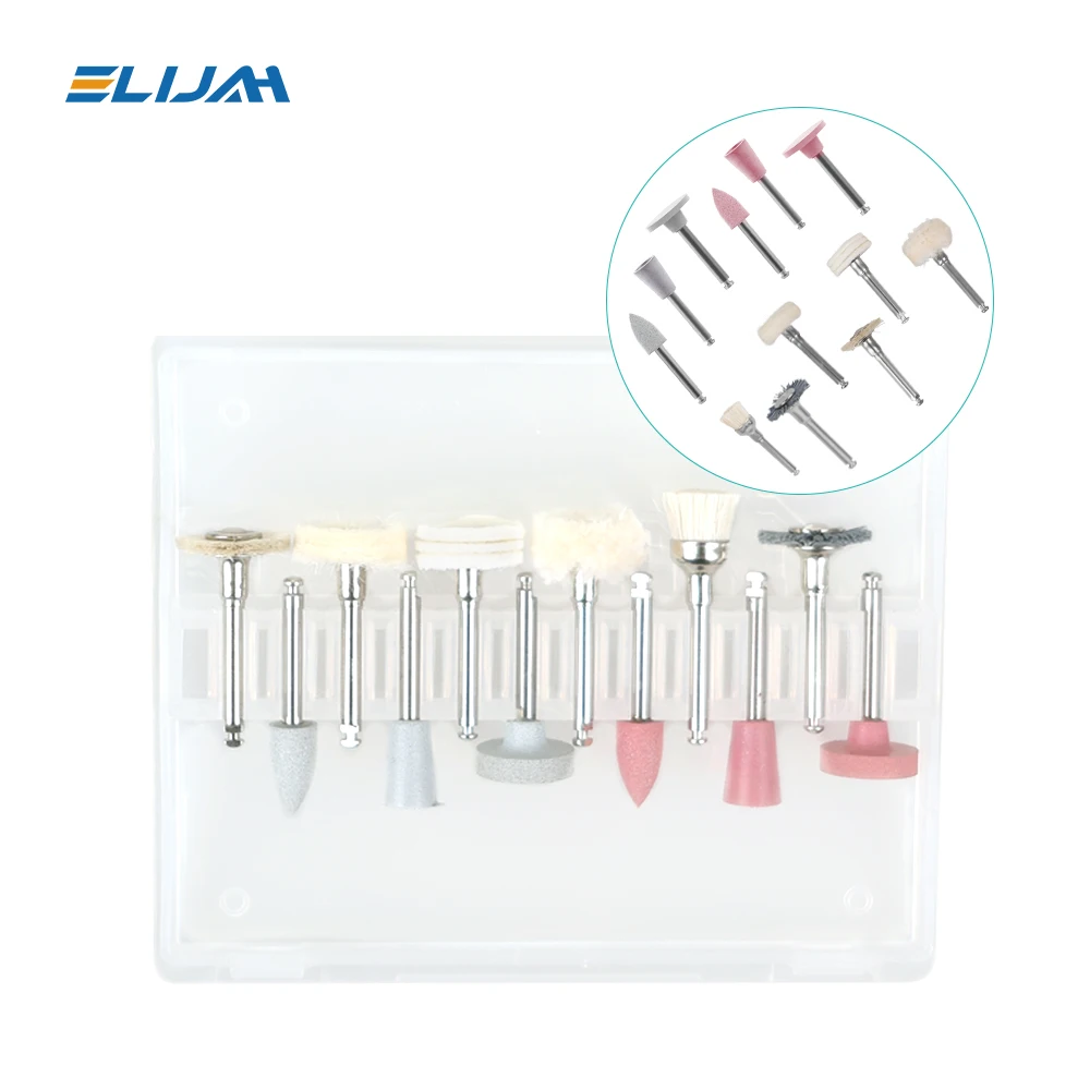 Dental Composite Polishing Kit 12pcs/kit DenspayRA 2.35mm Polisher for Low Speed Hanpiece Porcelain Natural Teeth Nail Polishing