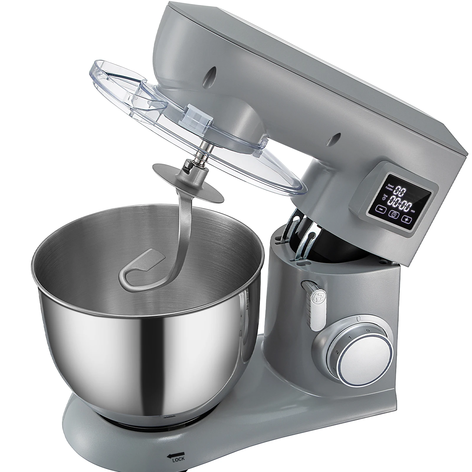 

VEVOR 450W Electric Dough Mixer All Metal Stand Mixer with 6 Speeds LCD Screen Timing Tilt-Head Food Mixer Splash-Proof Cover