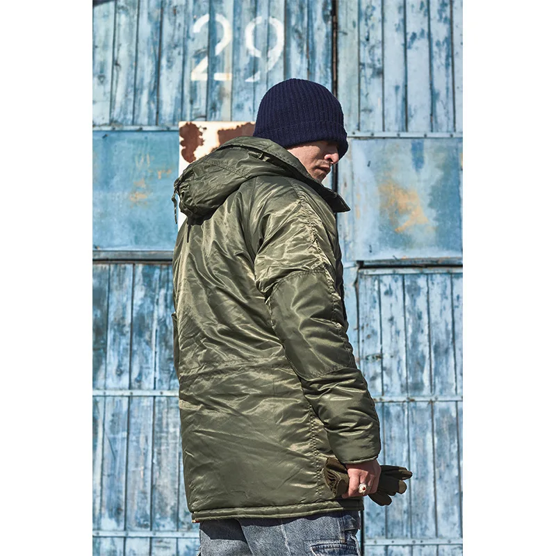 

Pilot Jacket Winter Puffer Men Long Parkas Coat Military Fur Hood Warm Tactical Bomber Army Korean Thick Parka Bomber Jacket