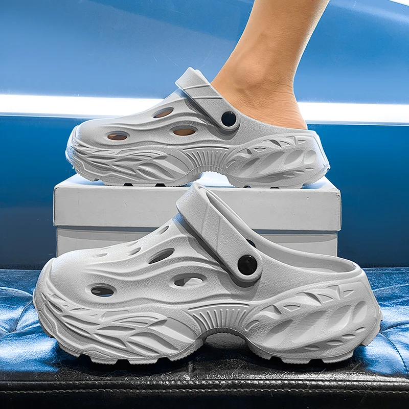 

Мужские летние уличные сандалии без шнуровки Thi Bot, противоскользящие пляжные дышащие тапочки из ЭВА, большие размеры, повседневные Sport oes