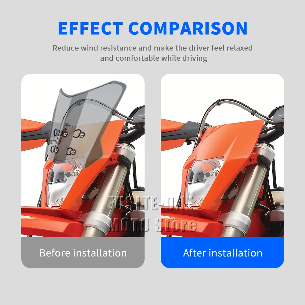 For 690 SMC R ENDURO / EXC XC XCW 125-500 / 390 ENDURO R/ENDURO 125-501 SIX DAYS  Front Windscreen Wind Deflector Wind Protectio