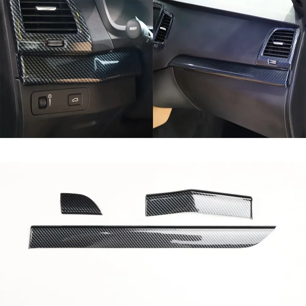 

Наклейки на автомобиль из АБС-пластика для Volvo XC90 2015-2023, украшения для приборной панели с левым рулем, аксессуары для интерьера