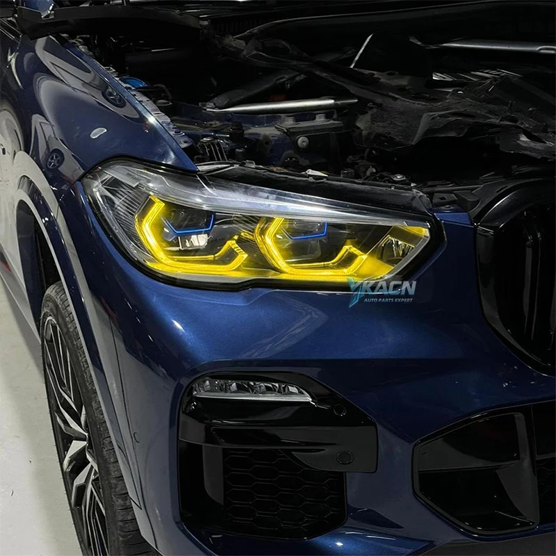 الأصفر عيون الملاك DRL LED رقائق لسيارات BMW X5 G05 X5M F95 X6 G06 X6M F96 الليزر العلوي النهار تشغيل ضوء المجلس 63119477987