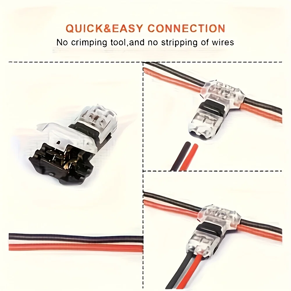 5/10/20 قطعة سلك وكابل المفاجئة في T2 موصلات لا لحام لا تجريد اتصال محطة سريعة مشتركة التلقائي التوصيل الملحقات الكهربائية #5