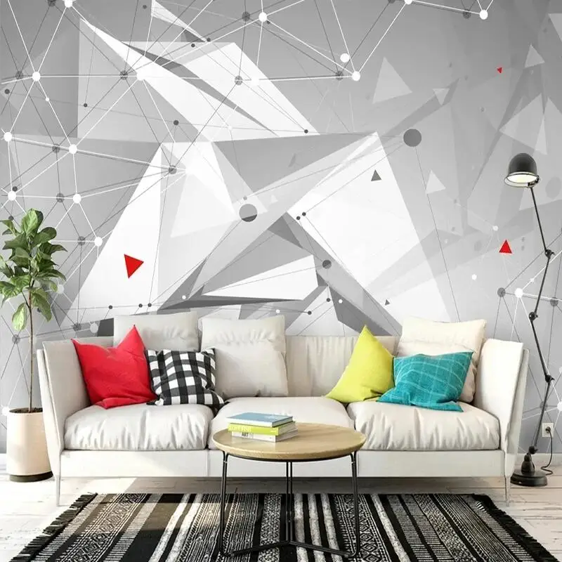 

Custom Mural Wallpaper Nordic Modern Simple Geometric Abstract 3D Stereo Wall Painting Living Room TV Sofa Bedroom Wall Covering