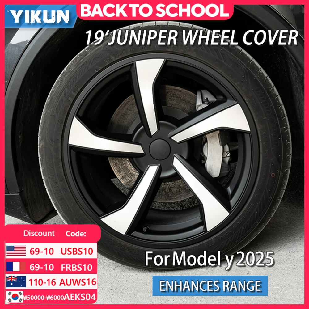 

4PCS Hub Caps for Tesla Model Y Juniper 2025 19 Inch Wheel Cover Performance Replacement Automobile Hubcaps Full Rim Accessories