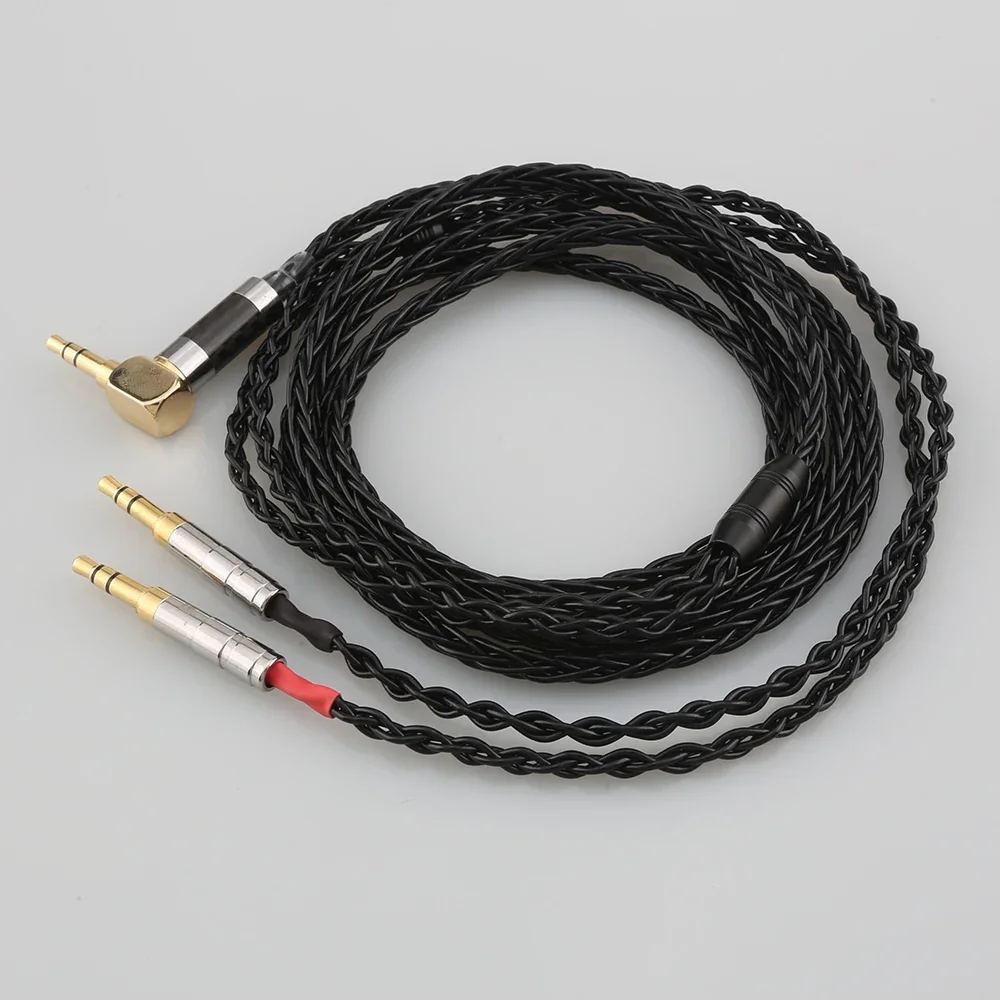 Plugue angular 8 núcleos cabo de fone de ouvido para denon AH-D600 d7100 hifiman sundara ananda he1000se he6se he400i he400se arya