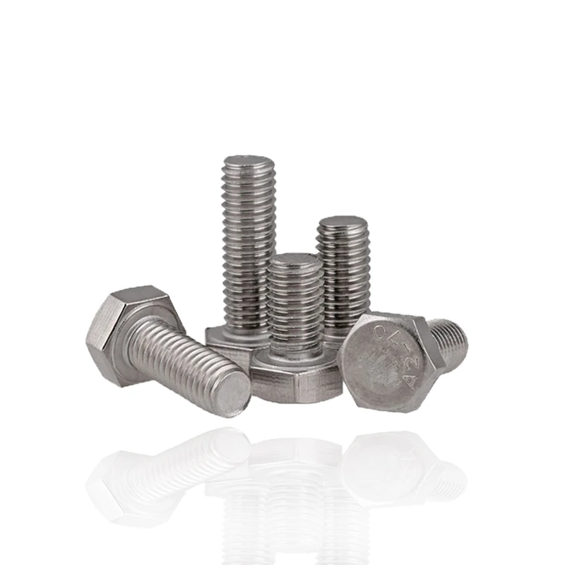 M6 M8 M10 M12 Pitch 0.75/1.0/1.25/1.5 External Hex Head Screws Stainless Steel DIN933 Fine Thread Teeth Outside Hexagon Blots