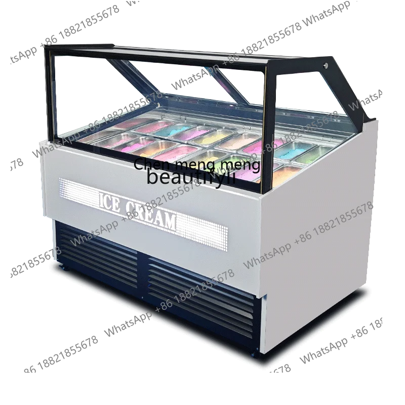 

Hot sales Commercial ice cream cabinet thick cut fried yogurt frozen display cabinet air-cooled frost-free