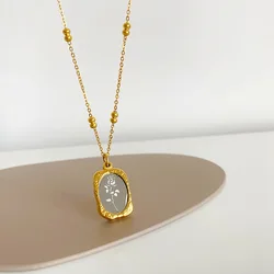 316L Stainless Steel Mirror Flowers Pendant Necklace For Women Girl New Trend Non-fading Neck Chain Jewelry Gift Party