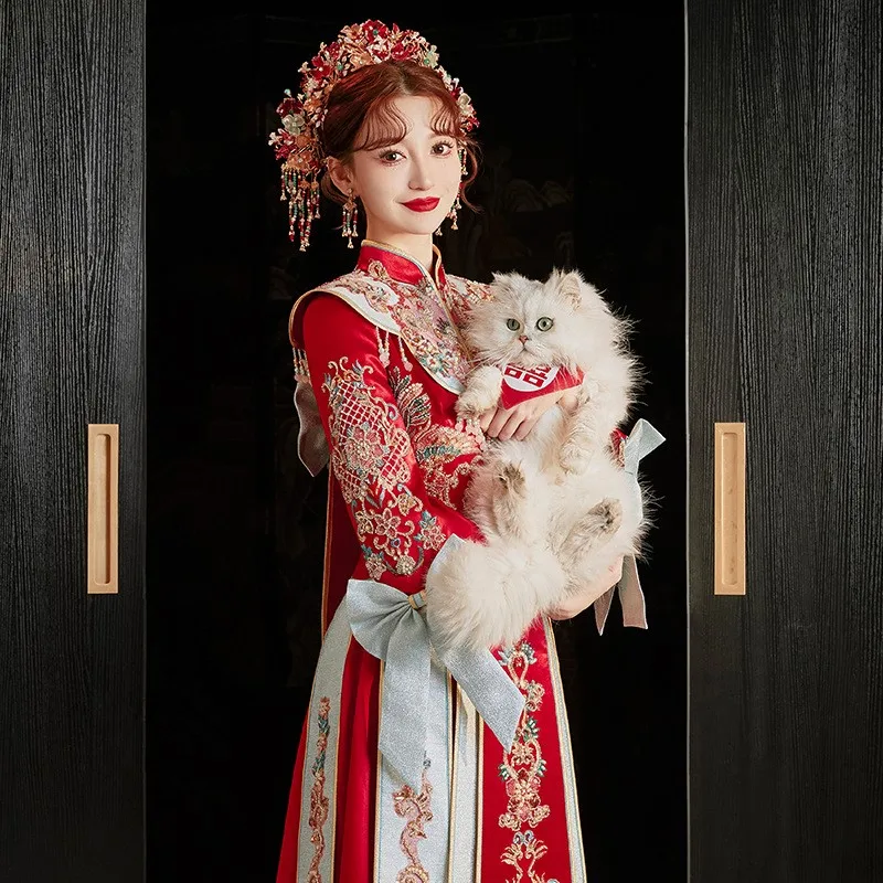 

Новое роскошное свадебное платье в китайском стиле, платье Дракона Феникса.