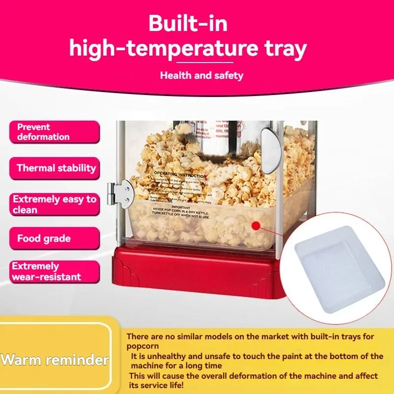 Commercial Popcorn Maker Household Non Stick Pot Corn Machine Fully Automatic Popcorn Kernel Maker for Cinemas and Restaurants