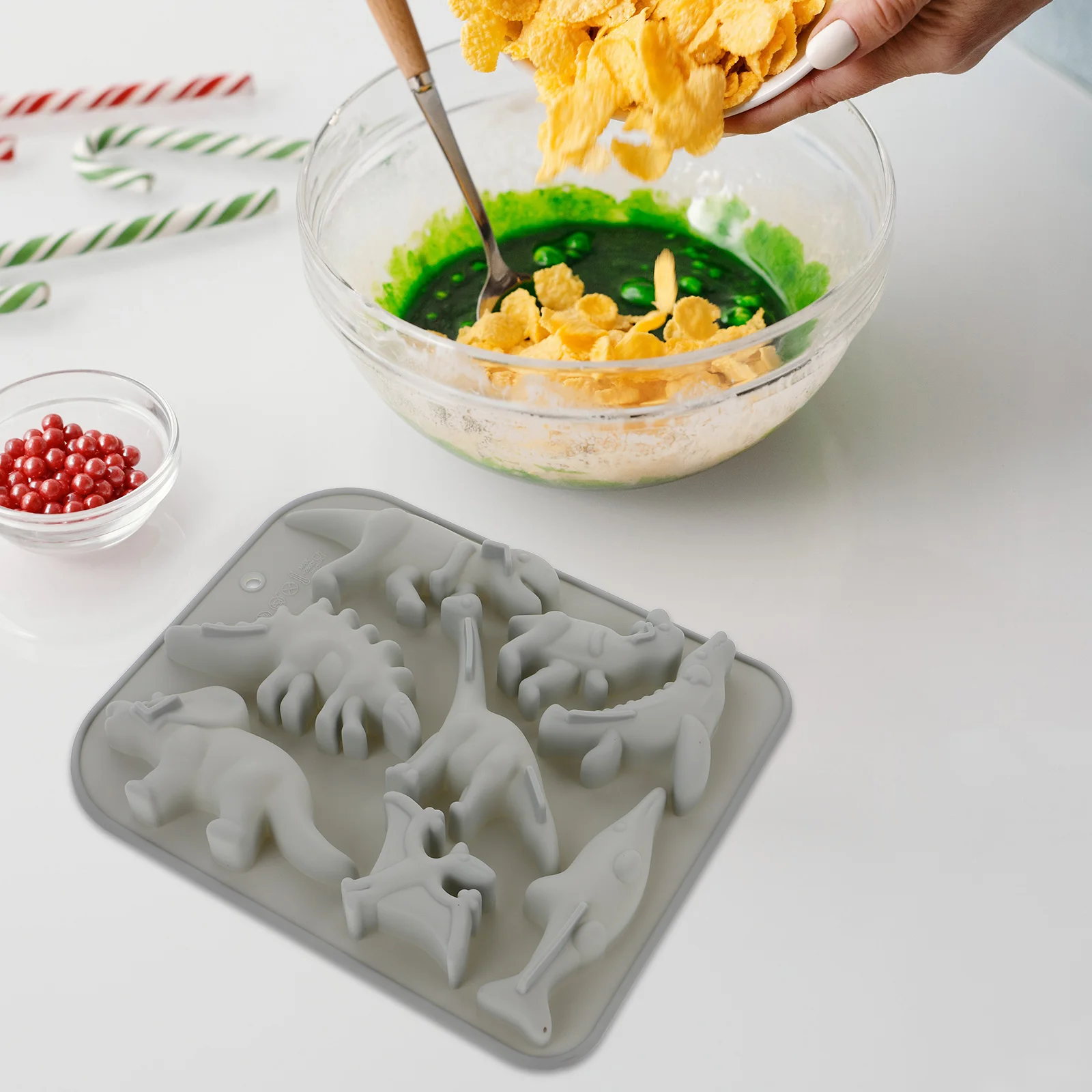 

2 шт., формы для торта с изображением динозавров, шоколада, льда, силиконовые инструменты для выпечки, гибкие, легко снимающиеся, принадлежности для дня рождения