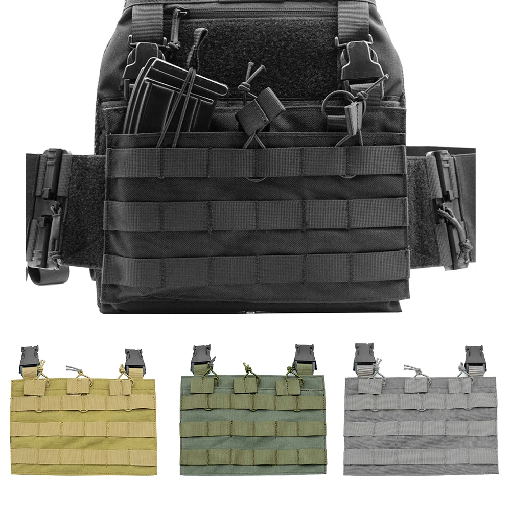 

Tactical Vest Detatchable Front Plate Hanging Molle Panel Triple Magazine Pouch for AVS JPC 2.0 Vest Hunting Airsoft Accessories