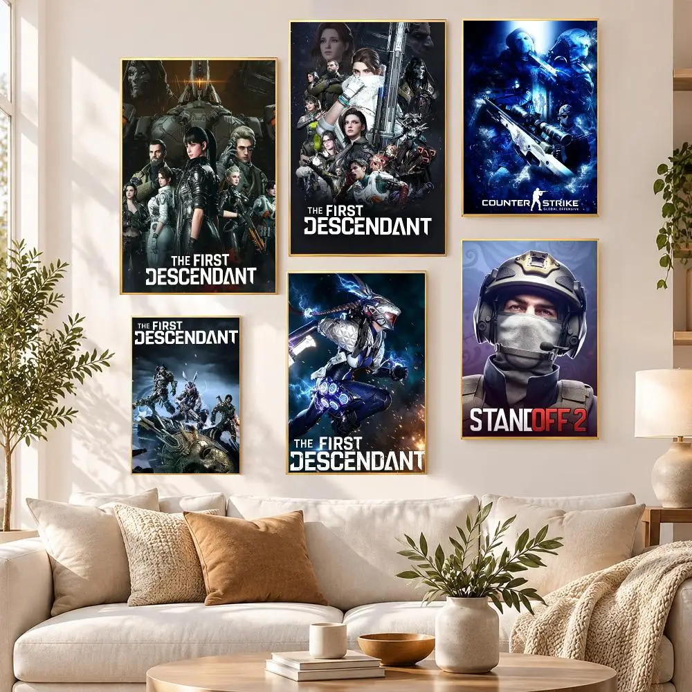 Game Adventure The First Descendant Poster PP Self Adhesive Wall Decor Aesthetic Bedroom Gaming Room Home Holiday Gift