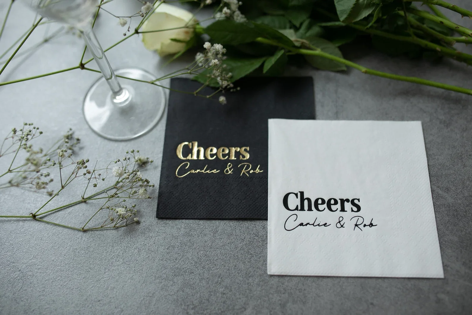 50pcs Cheers Napkins, cocktail napkins, personalized napkins engagement, napkins wedding reception, Wedding Napkins, Monogramed