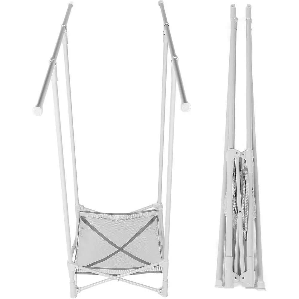 

Компактная сушилка для белья из углеродистой стали с противоскользящей сетчатой доской, идеально подходит для балкона или дома, 140 см