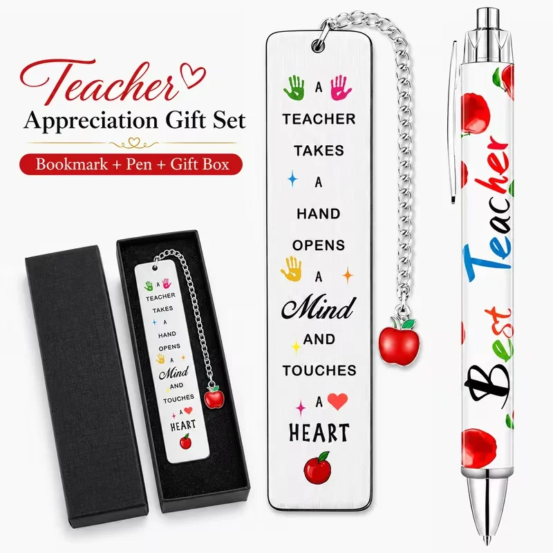 3-teiliges Lesezeichen-Geschenkset mit Kugelschreiber, Geschenk für den Schulanfang, Lehrer-Schüler-Austausch, niedliche Schreibwaren, Klassenzimmer-Belohnung