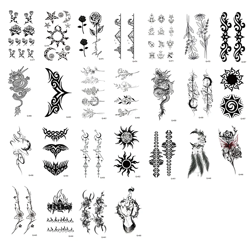 ملصق وشم مؤقت مقاوم للماء ، فن الجسم ، فراشة ، تنين ، تصميم ريش ، مزيف ، فراشة ، زهرة ، يد ، ورقة واحدة
