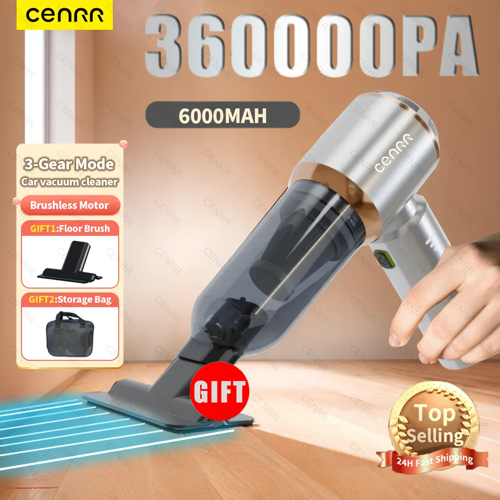 CENRR 360000PA Car Vacuum Cleaner Powerful Cordless Car Cleaner HandHeld Portable Wireless Mini Vacuum Cleaner Home Appliance