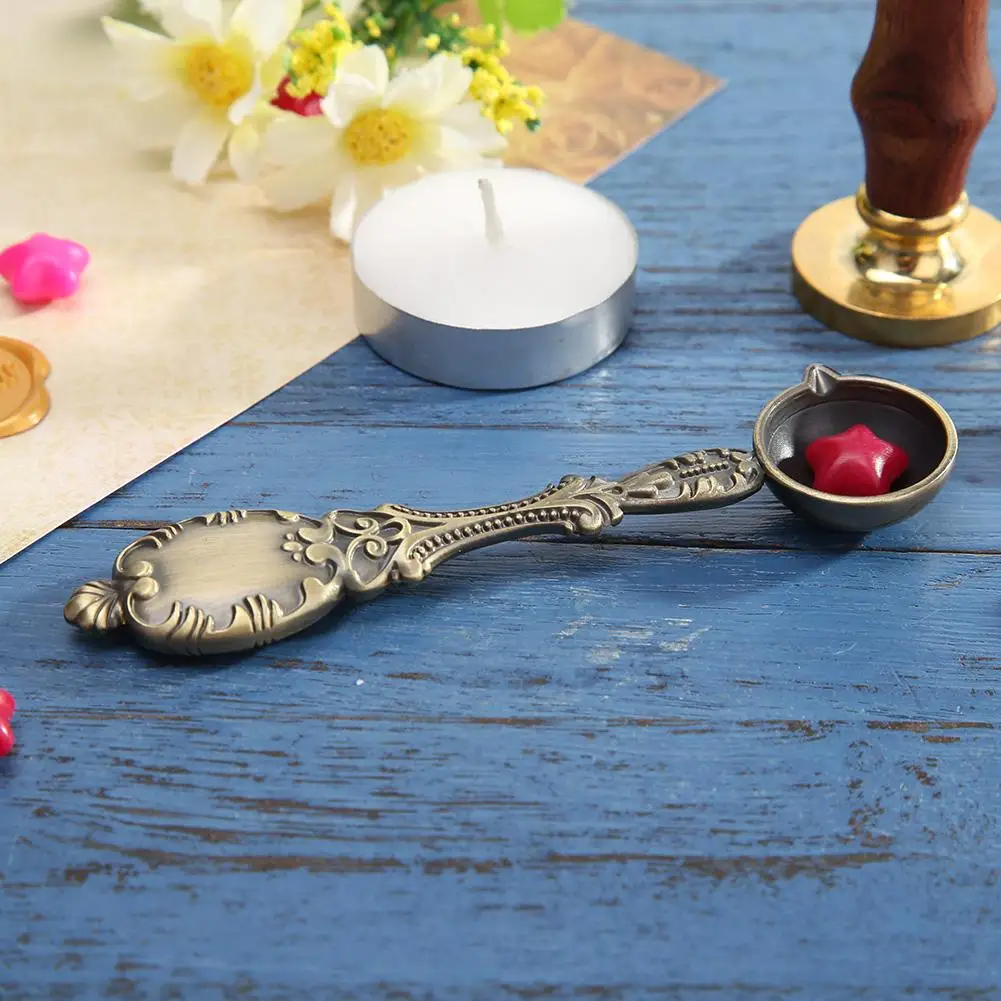 

D2 Copper Fire Paint Sealing Wax Spoon Melting Firing Stamp Metal Tools Fire Lacquer Seal Fire Lacquer Spoon Melting Wax Seal