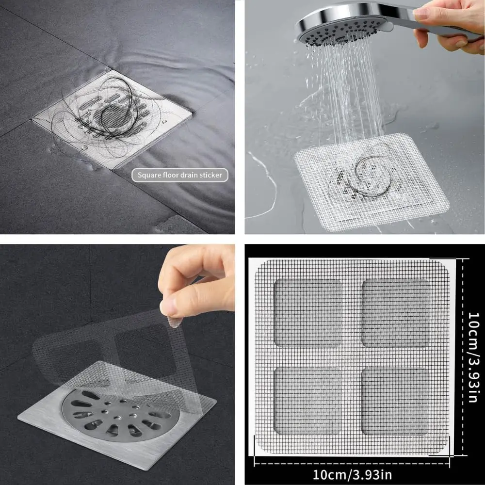 

50 Pack Disposable Shower Drain Hair Catcher - Mesh Stickers, Laundry - Hair Catcher,Best Protector Cover