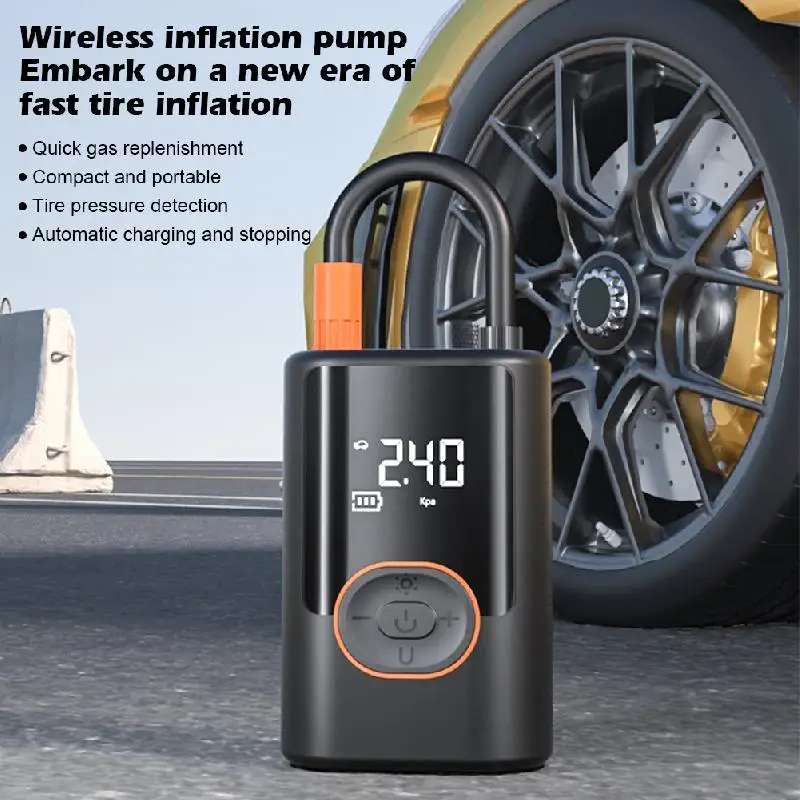 100W Cordless Car Tire Inflator Air Compressor Pump Portable Cordless Inflator With LED USB Out For Car Bicycle MotorcycleBall