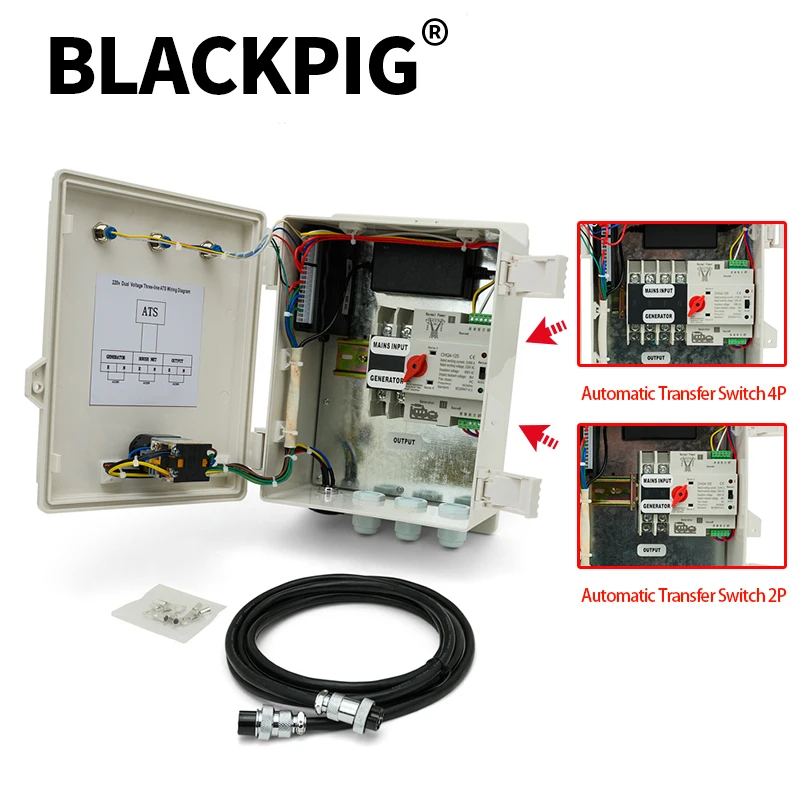 Gasolina Diesel Motor Ats Caixa de Controle Gerador Dual Power Sistema de Painel de Controle Interruptor de Transferência Automática 10kw 220v 380v