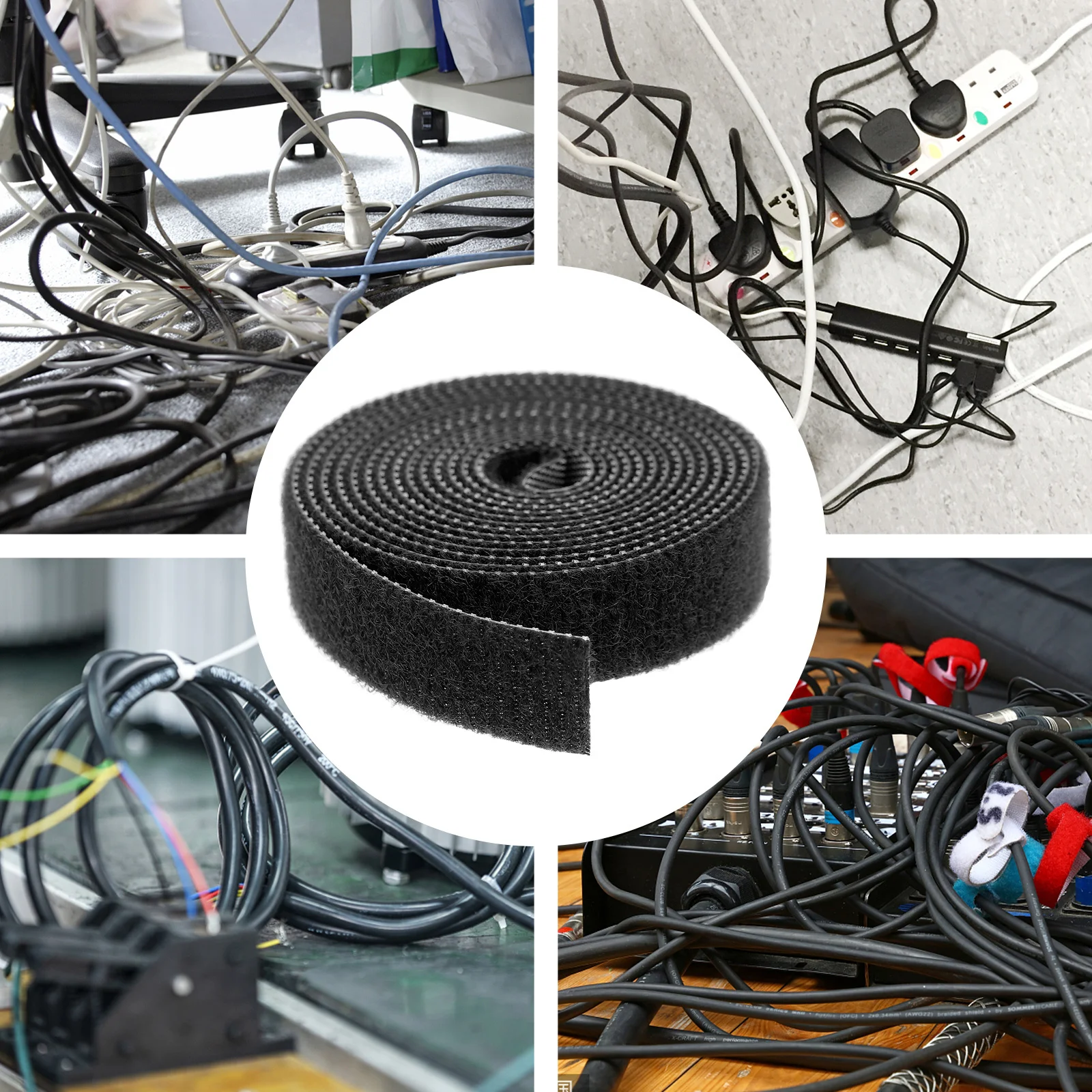 

Cable Strip Organizer Sticky Fastener for Keeping Cables Tidy and Organized Multiple Times Reusable Sticky Cable Strips