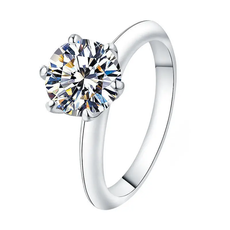 

S925 Silver Mossan diamond 2 carat Ring Lady's Live diamond Ring for your girlfriend's valentine's day birthday