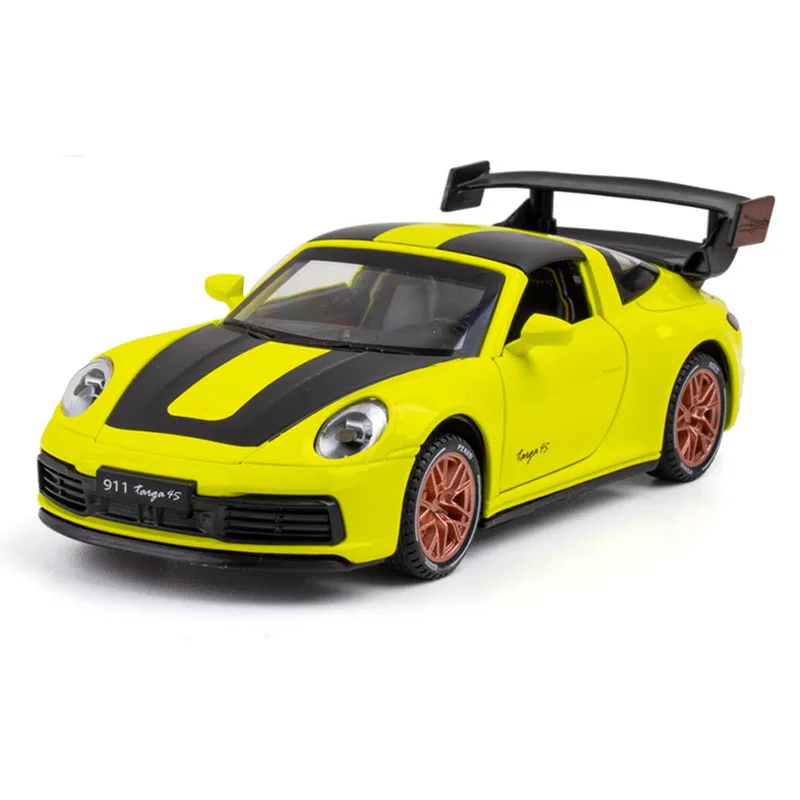 1:32 Nieuwe 911 Targa 4 S Supercar Auto Model Legering Auto Gegoten Speelgoed Met Pull Back Geluid en licht Kinderen Geschenken Collectibles