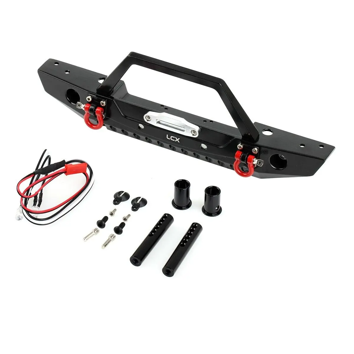 LCX Racing 1/10 RC Crawler Aluminum Front Bumper for Traxxas TRX4 TRX6 Axial SCX10 II III Redcat Gen8 Gen9
