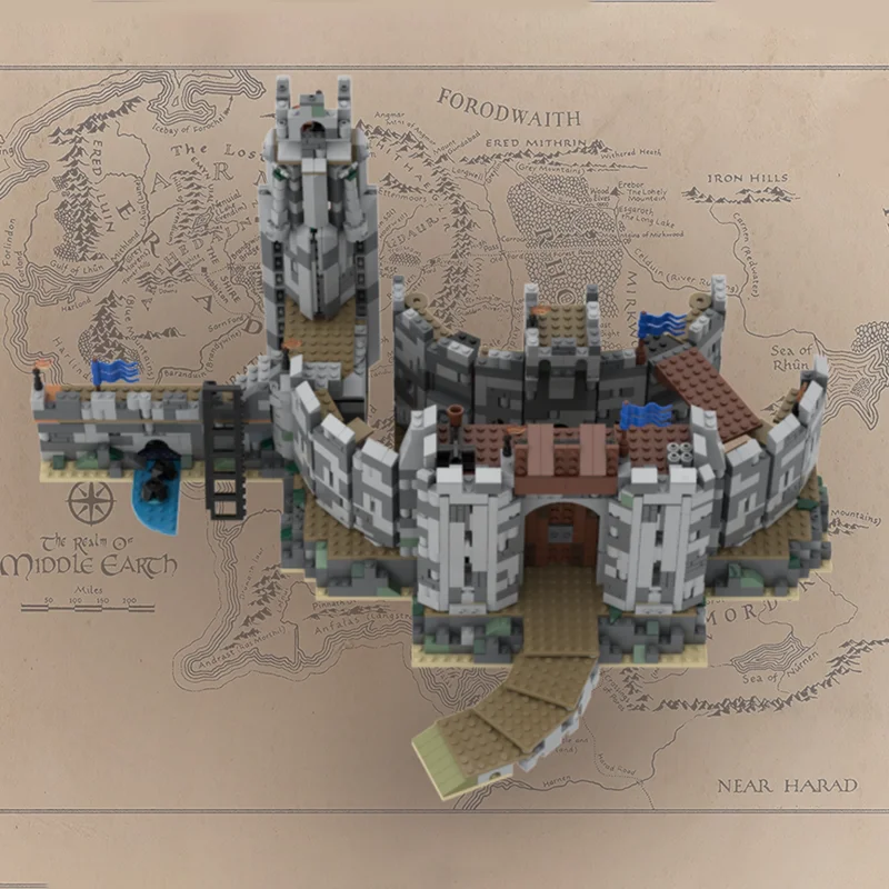 2085 Uds. MOC LOTR Helm s Hobbit profundo y modelo del Señor bloques de construcción juguetes de arquitectura DIY idea creativa regalo de Navidad cumpleaños