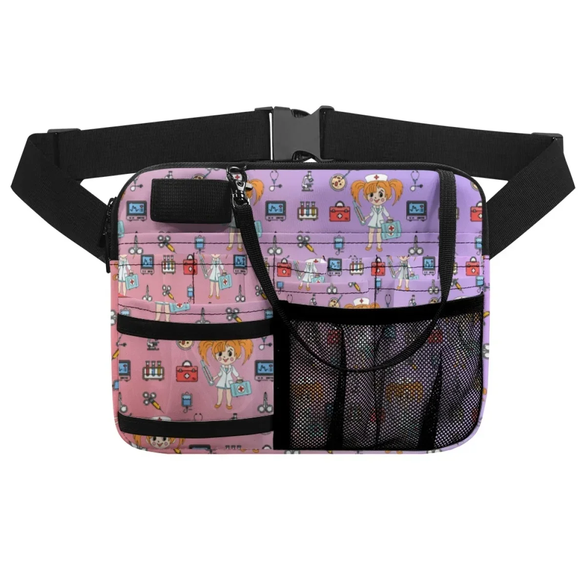 Nurse Waist Bag Nursing Tool Bags Multi Compartment Utility Belt Pouch Case for Hospital Work Medical Equipment Print Fanny Pack