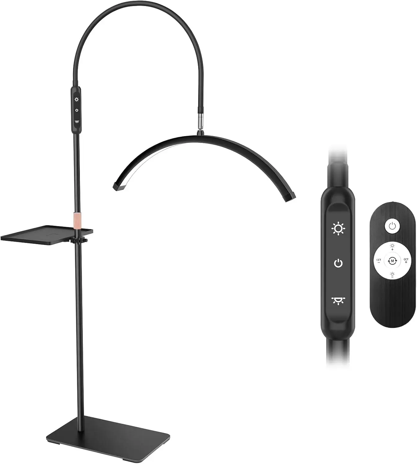 

Гибкая напольная LED-лампа для наращивания ресниц, татуажа, маникюра - режимы холодного/теплого света и регулируемая яркость