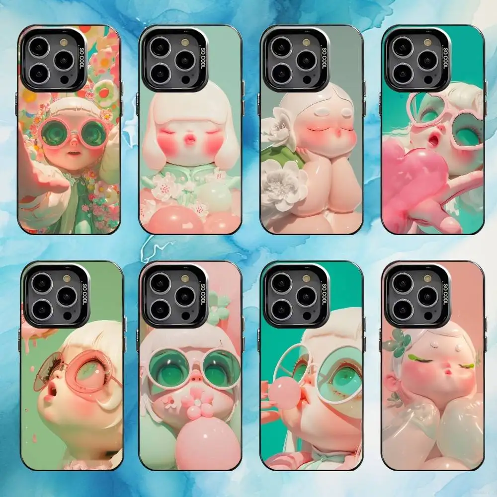 

Pastel Dreamland Phone Case For iPhone17,16,15,14,13,12,11 Plus,Pro Max Black Candy silver phone case
