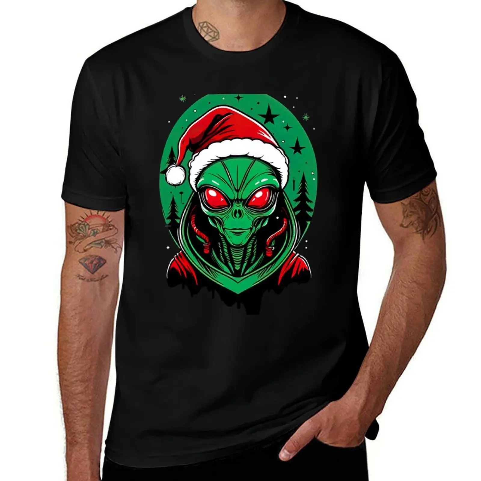 Alien Xmas T-Shirt Moisture Wicking Quick Dry Tee T-Shirt