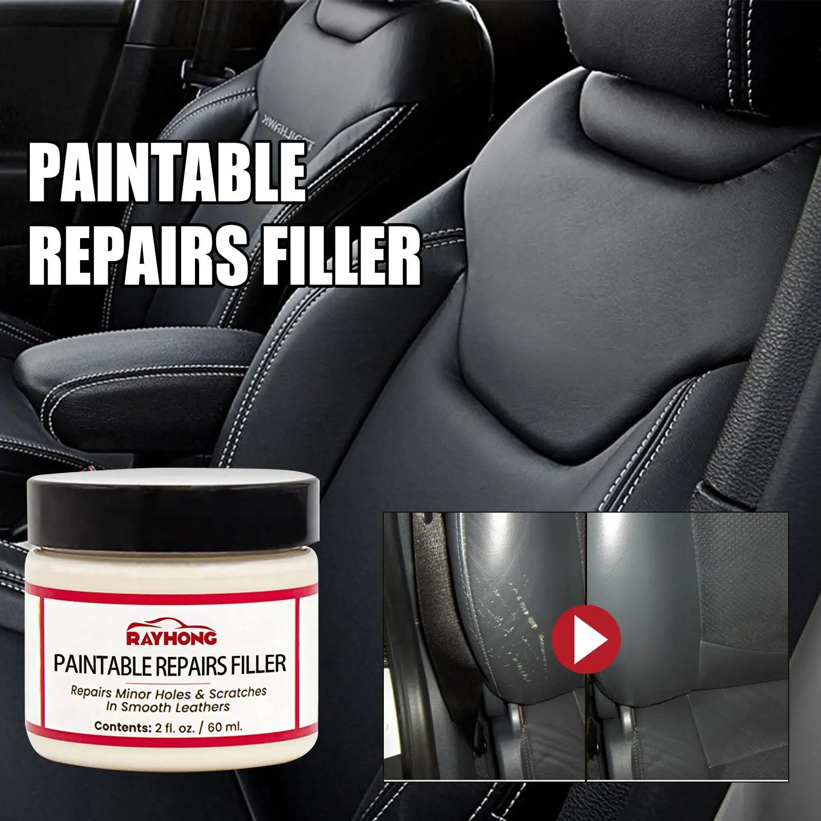 Leather Recoloring Cream Paste for Couch Car Seat Bag Jacket DIY Leather Restoration Repair Kit