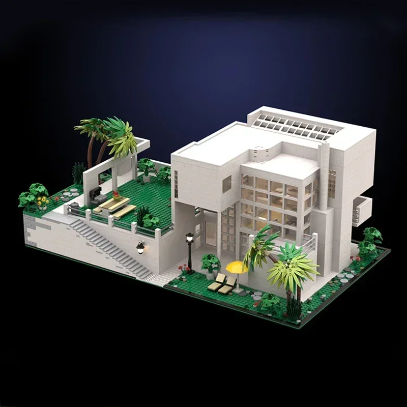 Bloc de construction Moc Giovannitti, modèle de maison, brique technologique, assemblage à monter soi-même, ville modulaire, vue sur la rue, jouet, cadeaux de construction de vacances