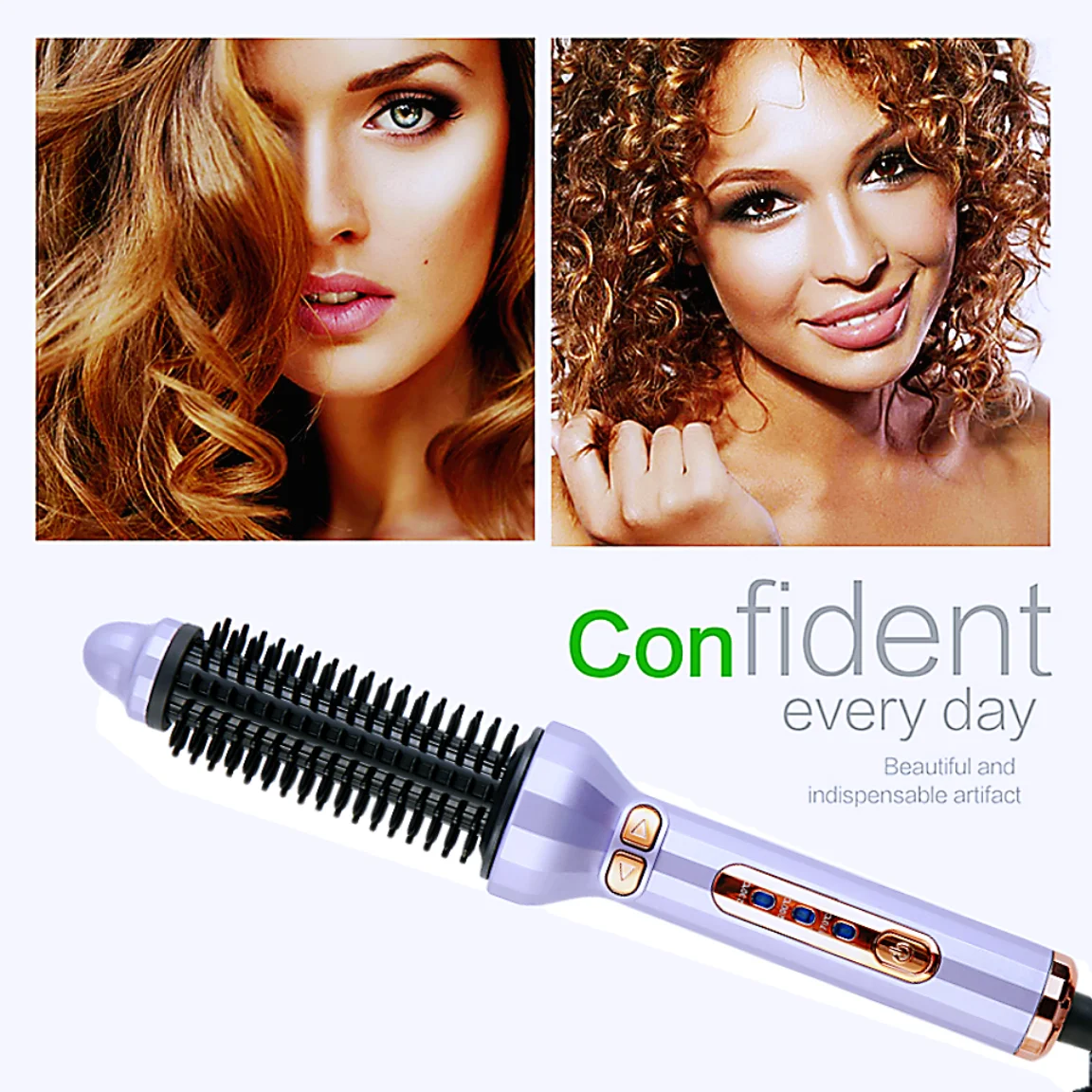 

Hot Air Brush Blow Dry Waves Curls Comb Automatic Hair Dryer Roller Curling Iron Anti-scald LED Indicator 230℃ Heating