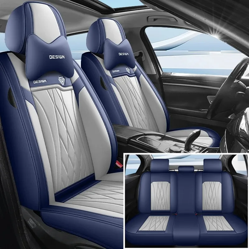 

Чехлы на автомобильные сиденья из искусственной кожи в деловом стиле, полная защита, 3D ромбовидное шитье, мягкие, удобные, эластичные, для большинства автомобильных сидений