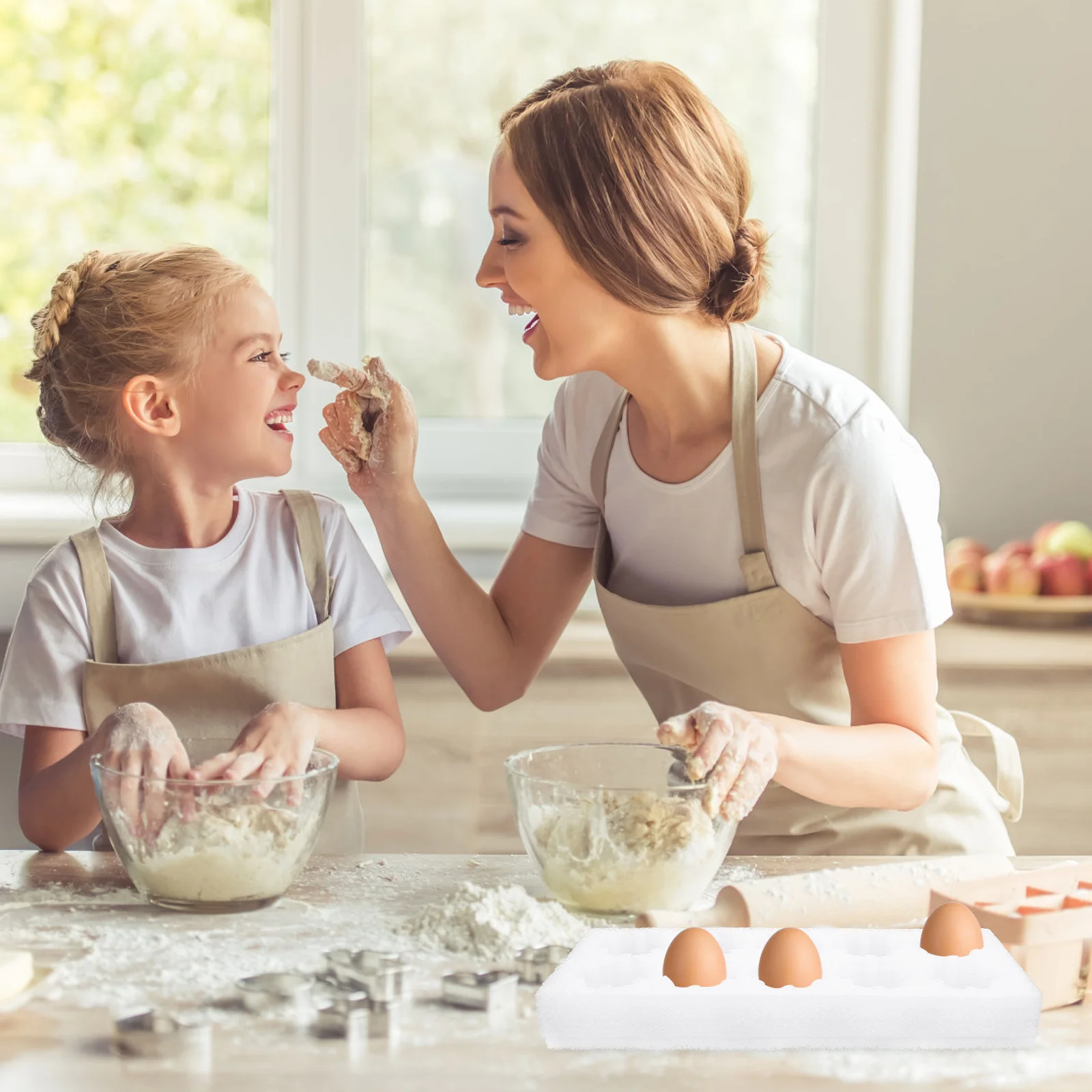 

2Sets Large Capacity Foam Egg Tray Holder Egg Storage Box Shock-Proof Safe Chicken Eggs Organizer Shock-Proof Eggs Holder