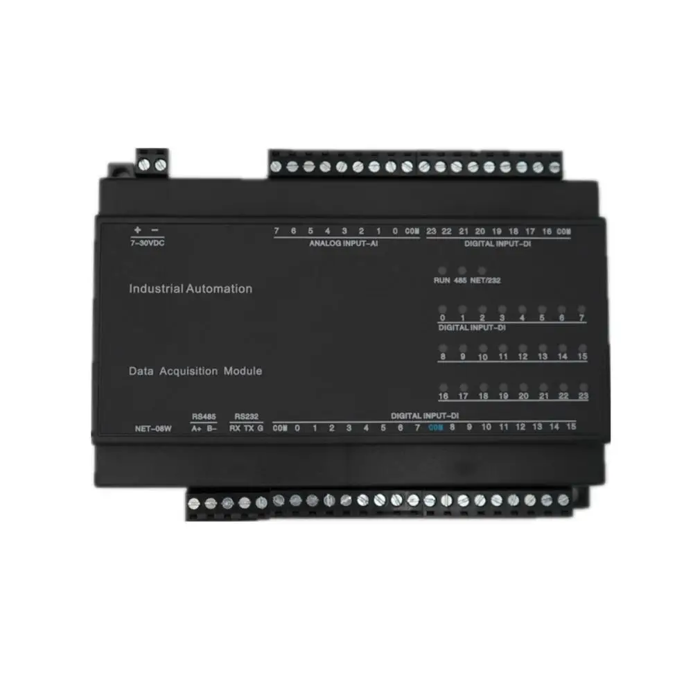 TCP-508W 24DI switch input 8AI analog acquisition Modbus RTU&TCP Ethernet IO module RS485 232 PLC expansion board